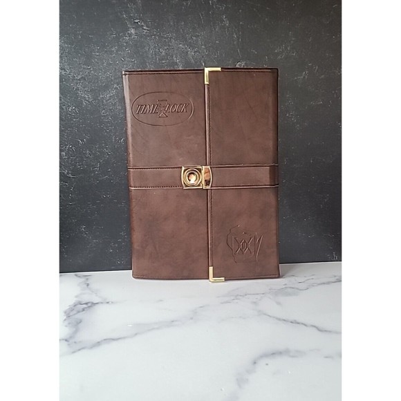 Vintage Time Lock Leather Portfolio - Picture 1 of 10